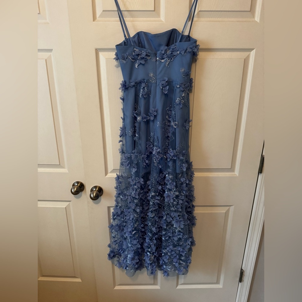 Anthropologie Strapless Blue Floral Dress - Picture 5 of 5